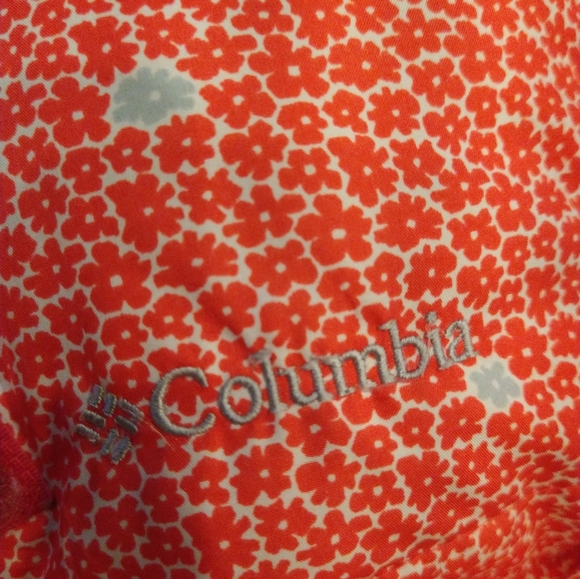 18-24m Columbia pink coral one piece puffer jacket with flowers not perfect - Picture 8 of 13